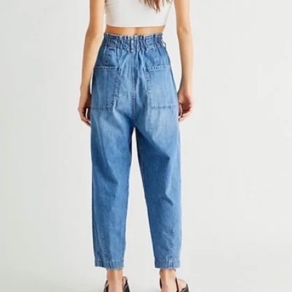 Free People Brown Sawyer Pull On Boyfriend Jeans